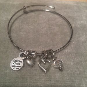 Chubby Chico Charms Heart Charm Bangle Bracelet